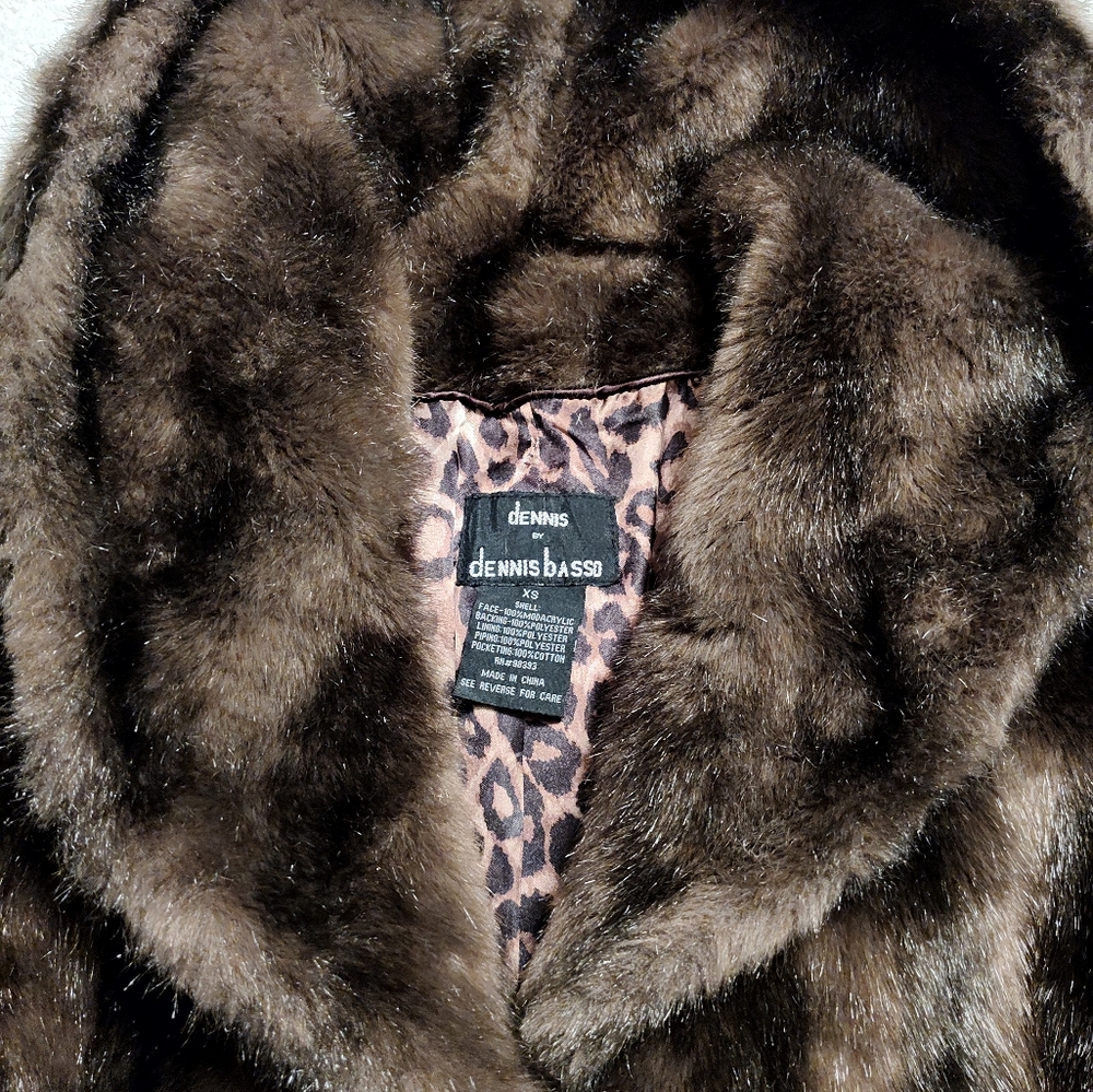 🖤Vintage 70's EUC Dennis by Dennis Basso Hooded Faux Fur Overcoat, Midlength XS - Picture 8 of 14